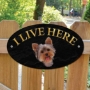 Picture of Yorkshire Terrier Dog I Live Here Sign