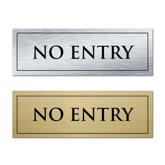 Picture of Classic Brushed Brass Office Door Sign - NO ENTRY