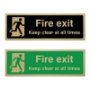 Picture of Classic Brushed Brass Emergency Exit Keep Clear Sign