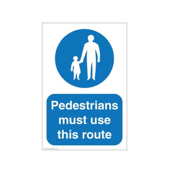 Picture of Pedestrians use this route sign