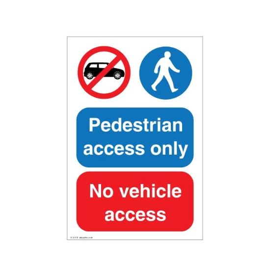 Picture of Pedestrian only, No vehicle access sign