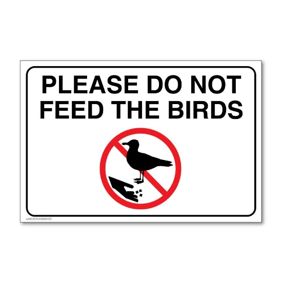 Picture of Do not feed the birds sign 