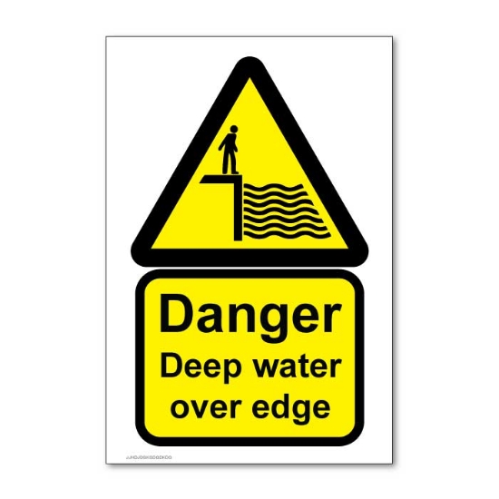 Picture of Deep Water over edge safety sign