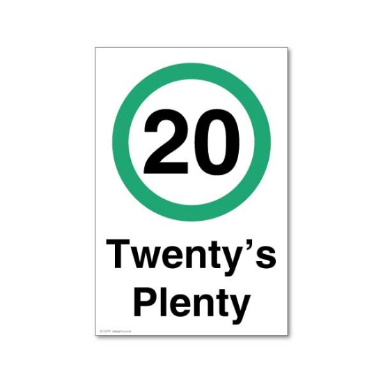 Picture of Twenty's plenty Speed Sign  - 20mph