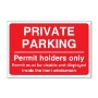 Picture of Permit Holders Private Parking Sign