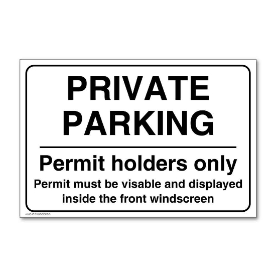 Picture of Permit Holders Private Parking Sign