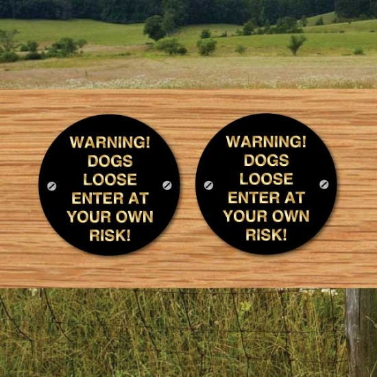 Picture of Dogs Loose Gate Signs