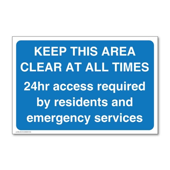 Picture of Keep Clear Emergency Services Sign