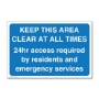 Picture of Keep Clear Emergency Services Sign