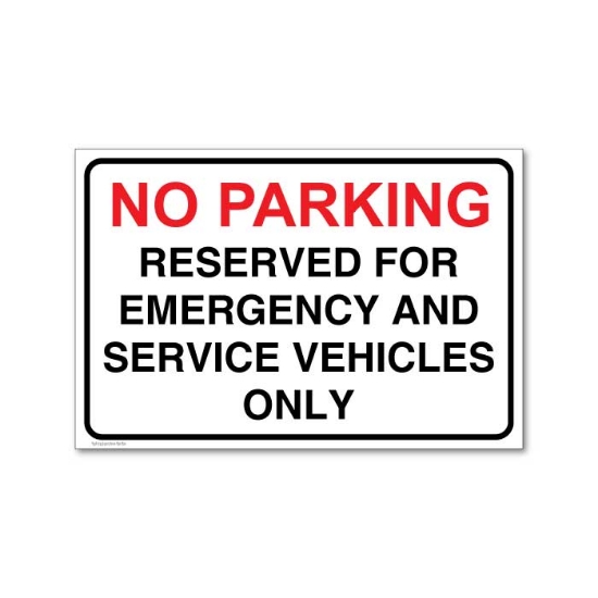 Picture of Emergency Services Parking Sign