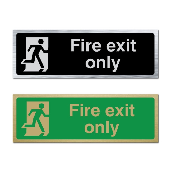 Picture of Classic Brushed Brass Fire Exit Only Sign