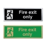 Picture of Classic Brushed Brass Fire Exit Only Sign