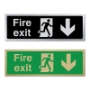 Picture of Classic Brushed Brass Fire Exit Down Arrow Sign