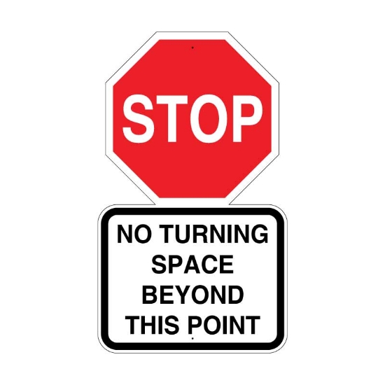 Picture of No turning space ahead sign