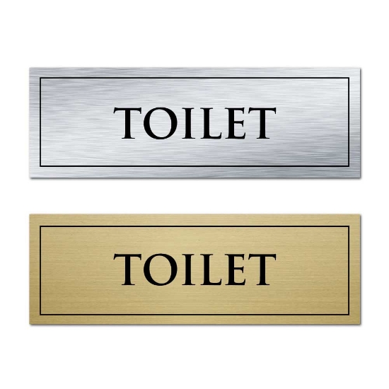 Picture of Classic Brushed Brass Toilet Door Sign