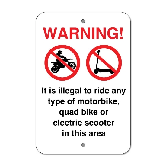 Picture of No E-scooters allowed, Warning Sign