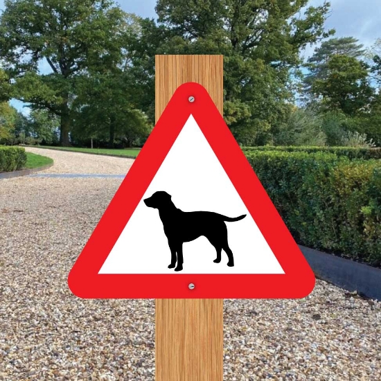 Picture of Dog Triangle Warning Sign