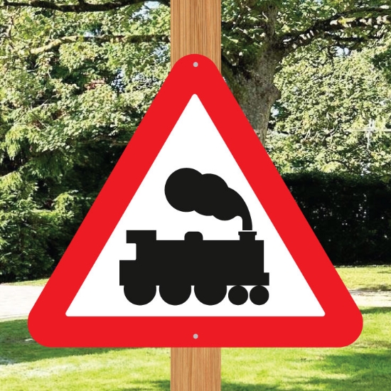 Picture of Train Triangle Warning Sign