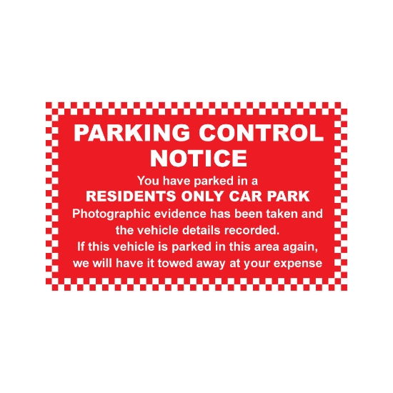 Picture of Window Screen Residents Parking Only Stickers 50 pack - copy