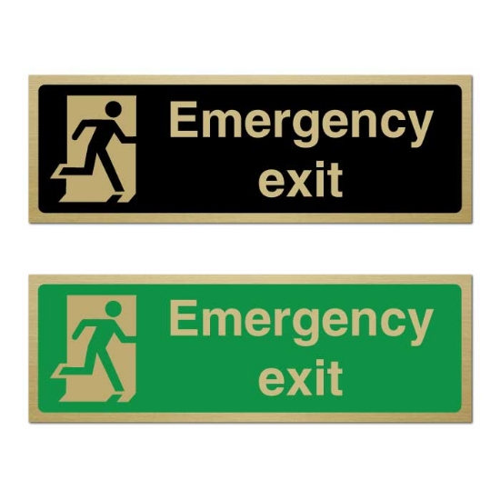 Picture of Classic Brushed Brass Emergency Exit Sign