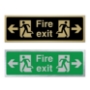 Picture of Classic Brushed Brass Fire Exit Right and Left 2 Way Sign