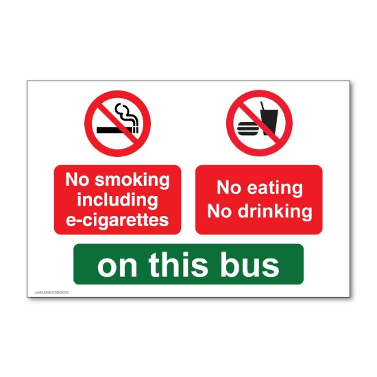 Picture of No smoking or food and drink on mini bus