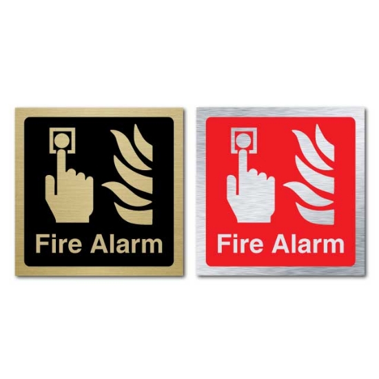 Picture of Classic Brushed Brass Fire Alarm Button Sign