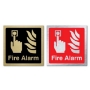 Picture of Classic Brushed Brass Fire Alarm Button Sign