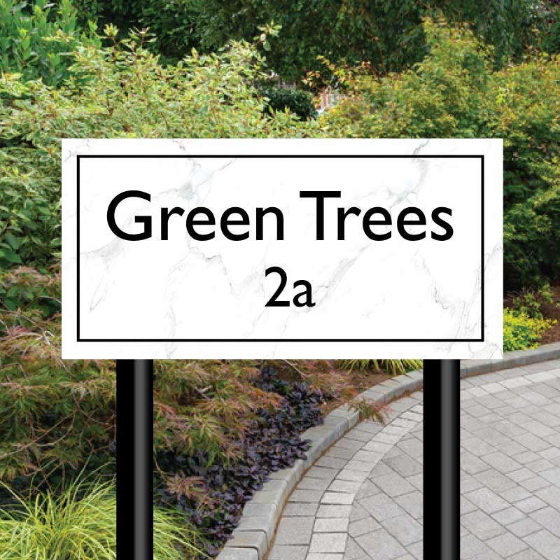JAF Graphics. Slate Stone Effect House Sign on Posts