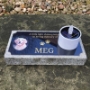 Picture of Outdoor Memorial Grave Granite Stone with nameplate and led light