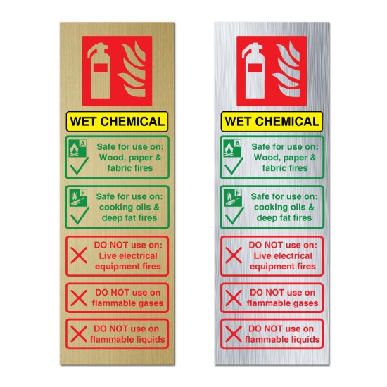 Picture of Wet Chemical Fire Extinguisher Use Sign, Kitchen Fires