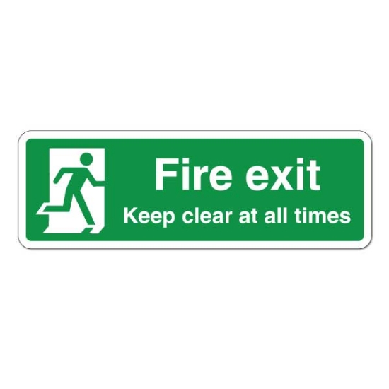 Picture of Fire Exit Keep Clear Sign - Vinyl Sticker