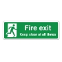 Picture of Fire Exit Keep Clear Sign - Vinyl Sticker