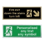 Picture of Classic Brushed Brass Personalised Fire Exit Sign 