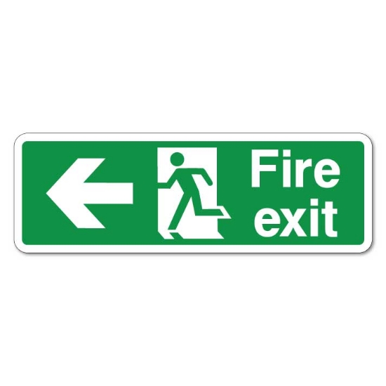 Picture of Fire Exit Left Arrow Sticker - Vinyl Sticker
