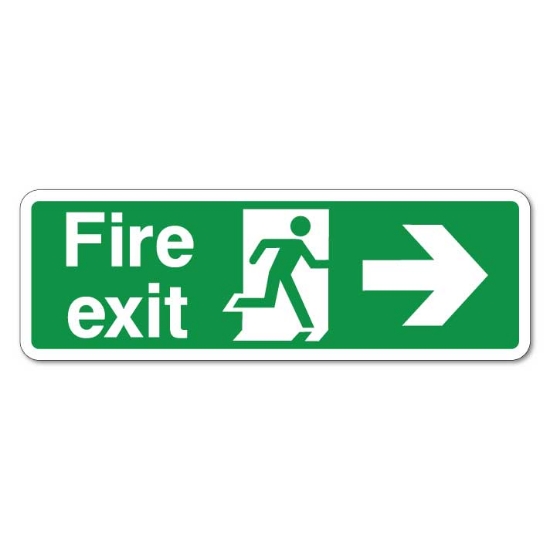 Picture of Fire Exit Right Arrow Sticker - Vinyl Sticker
