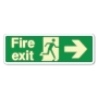 Picture of Glow in the Dark Fire exit right arrow sign
