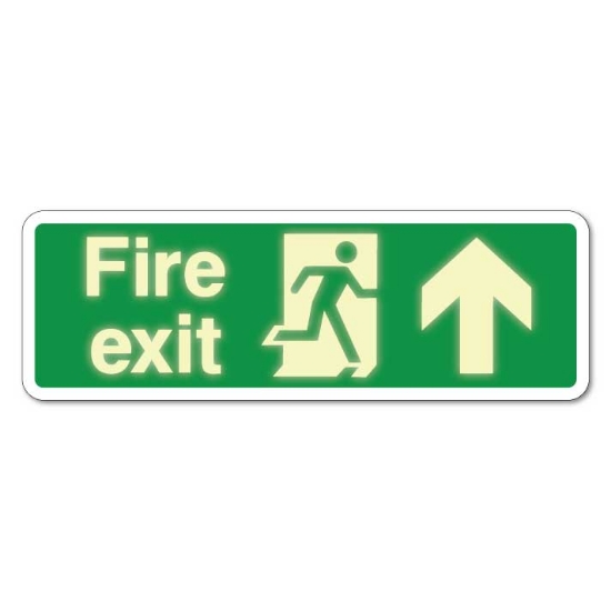 Picture of Glow in the Dark Fire exit up arrow sign
