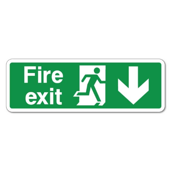 Picture of Fire Exit Down Arrow Sticker - Vinyl Sticker