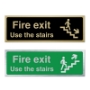 Picture of Classic Brushed Brass Fire Exit Use the Stairs