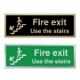 Picture of Classic Brushed Brass Fire Exit Use the Stairs