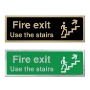 Picture of Classic Brushed Brass Fire Exit Use the Stairs