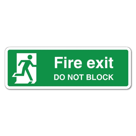 Picture of Fire exit do not block sign - 3mm Rigid Sign