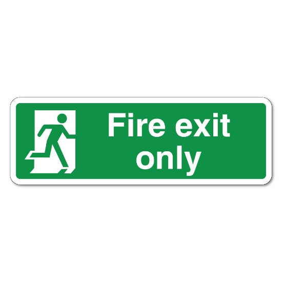 Picture of Fire Exit Only Sign - Vinyl Sticker 