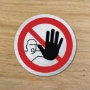 Picture of Brushed gold / silver No Entry Door Signs