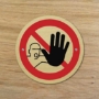 Picture of Brushed gold / silver No Entry Door Signs