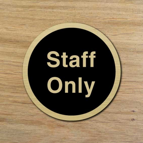 Picture of Brushed gold / silver Staff Only Door Signs 2 Pack