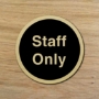 Picture of Brushed gold / silver Staff Only Door Signs 2 Pack