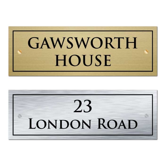 Picture of Classic Brushed Brass House Name Sign