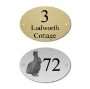 Picture of Custom Brushed Metal Oval House sign